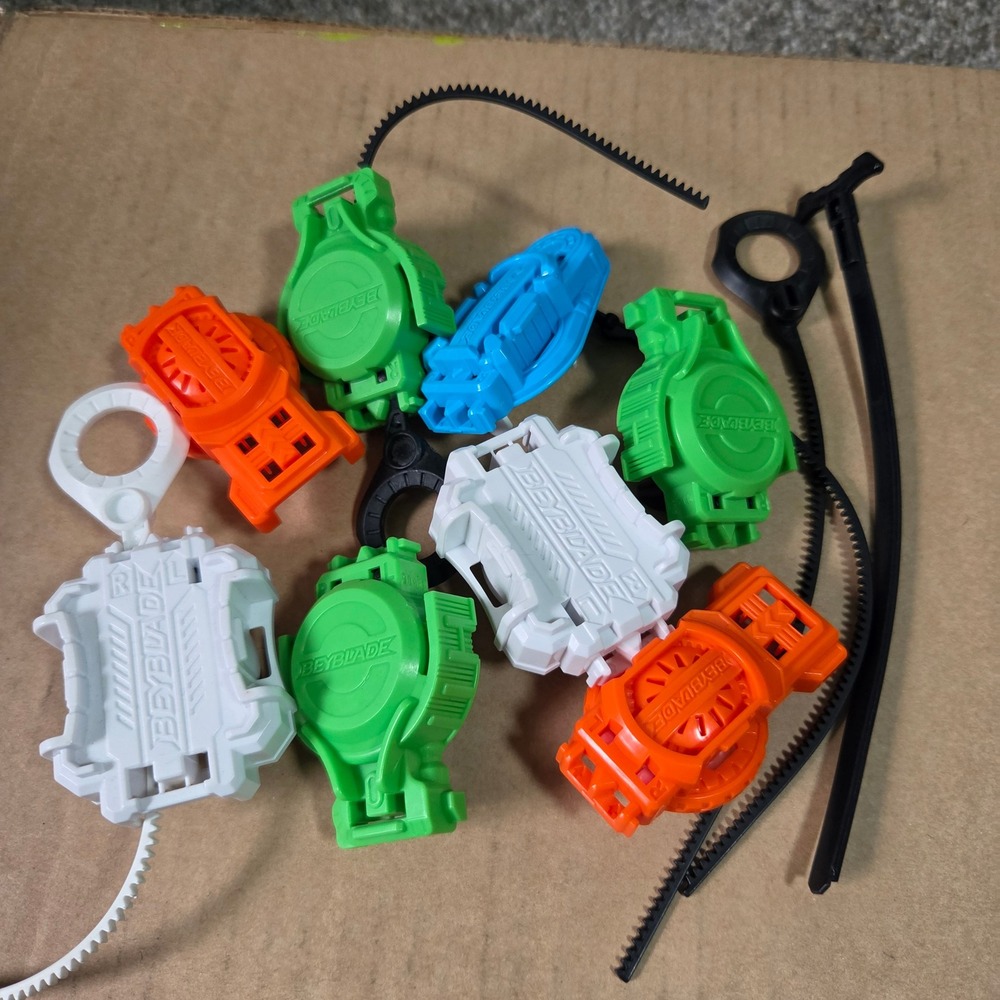 Beyblade Ripcord Launcher Lot Hasbro Burst Series Green Orange Blue White 8pc